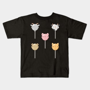 Farm animals lollipop set Kids T-Shirt